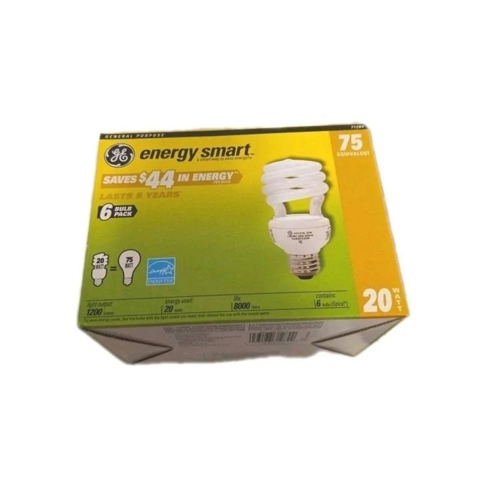 GE Energy Smart CFL Light Bulbs Soft White 20 Watt Replace75 Watt